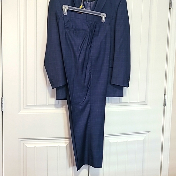 Bocaccio Uomo,44R, bluish gray, 3 piece checkered suit. - Picture 6 of 12